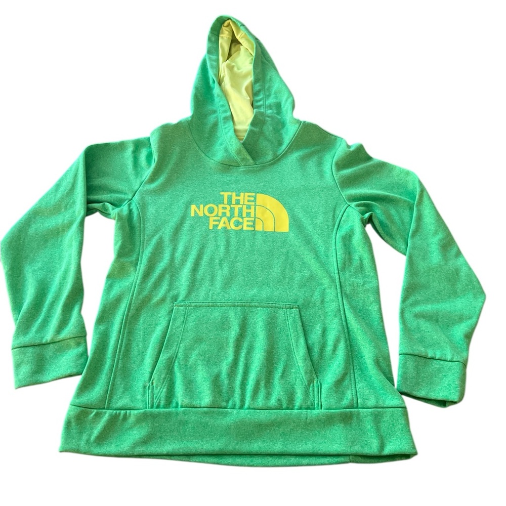 Women’s Green and Yellow Northface sweatshirt Size L